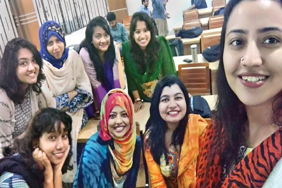 Some MBA students of IBA, Dhaka University are in the picture	— Photo: Saraf Nusrat