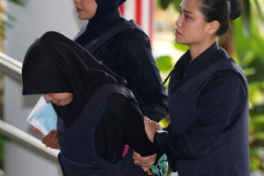 Indonesian Siti Aisyah, who is on trial over the killing of Kim Jong-nam, the estranged half-brother of North Korea's leader, arrives at the Shah Alam High Court on the outskirts of Kuala Lumpur, Malaysia on March 11, 2019 — Reuters/file