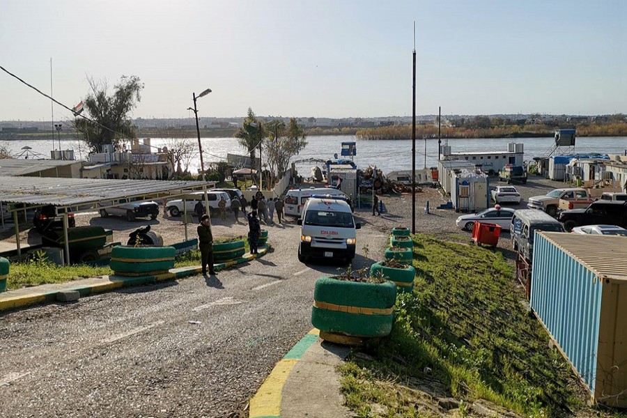 General view of the scene where an overloaded ferry sank in the Tigris river near Mosul in Iraq on March, 21,2019 — Reuters