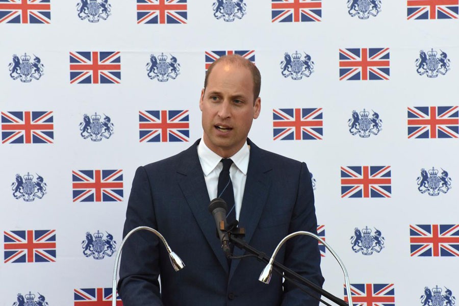 FILE PHOTO - Britain's Prince William speaks during a reception at the British Consulate General in Jerusalem, June 27, 2018 - Debbie Hill/Pool via Reuters