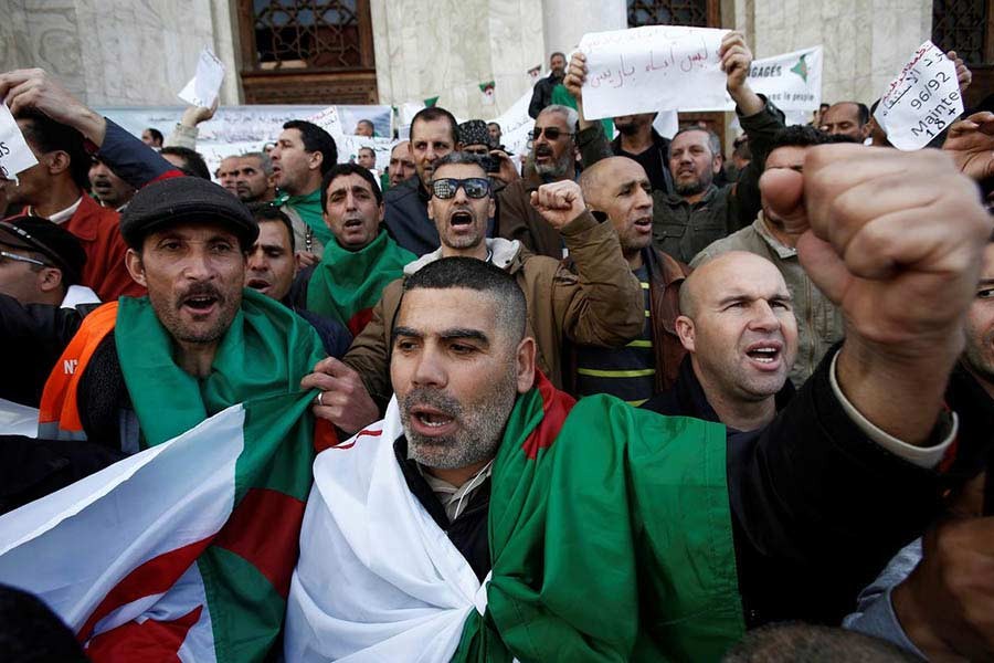 Pro-democracy protesters march again in Algeria