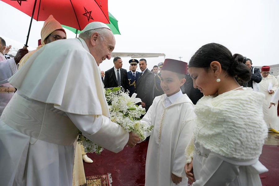Pope reaches Morocco for two-day trip