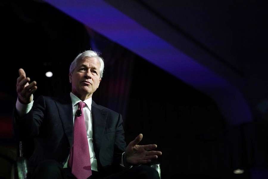 JPMorgan Chase CEO Jamie Dimon speaking at the North America's Building Trades Unions (NABTU) 2019 legislative conference in Washington, US, on Tuesday	— Reuters