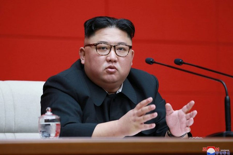 North Korean leader Kim Jong Un takes part in the 4th Plenary Meeting of the 7th Central Committee of the Workers' Party of Korea (WPK) in Pyongyang in this April 10, 2019 photo released on April 11, 2019 by North Korea's Korean Central News Agency (KCNA). KCNA via Reuters