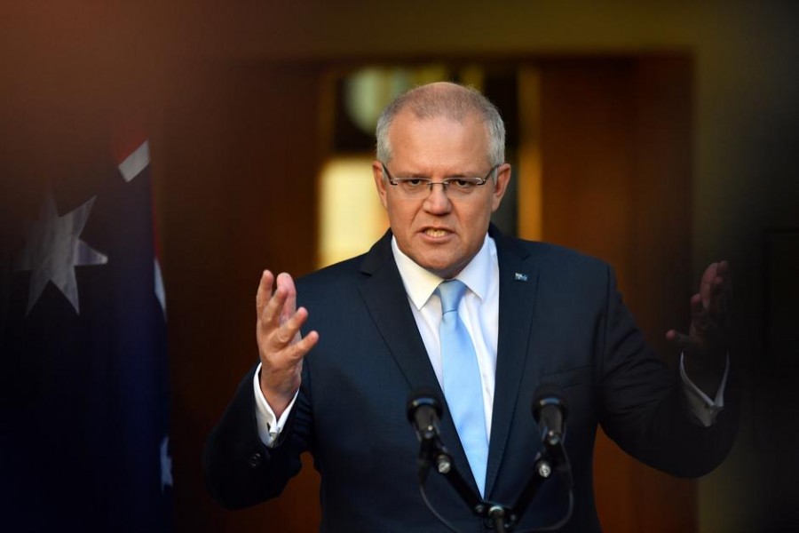 Australian Prime Minister Scott Morrison speaks to the media during a press conference at Parliament House in Canberra, Australia, April 11, 2019 - Reuters