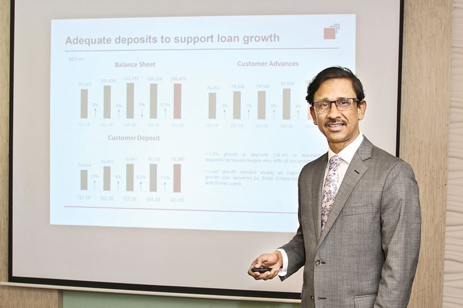 Arif Khan, CEO & Managing Director of IDLC Finance Limited, presenting the Q1 disclosures of the company on Tuesday