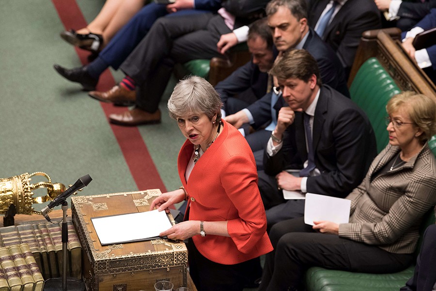 Britain's Prime Minister Theresa May speaks after the results of the vote on Brexit deal in Parliament in London, Britain on March 12, 2019 — Reuters/Files