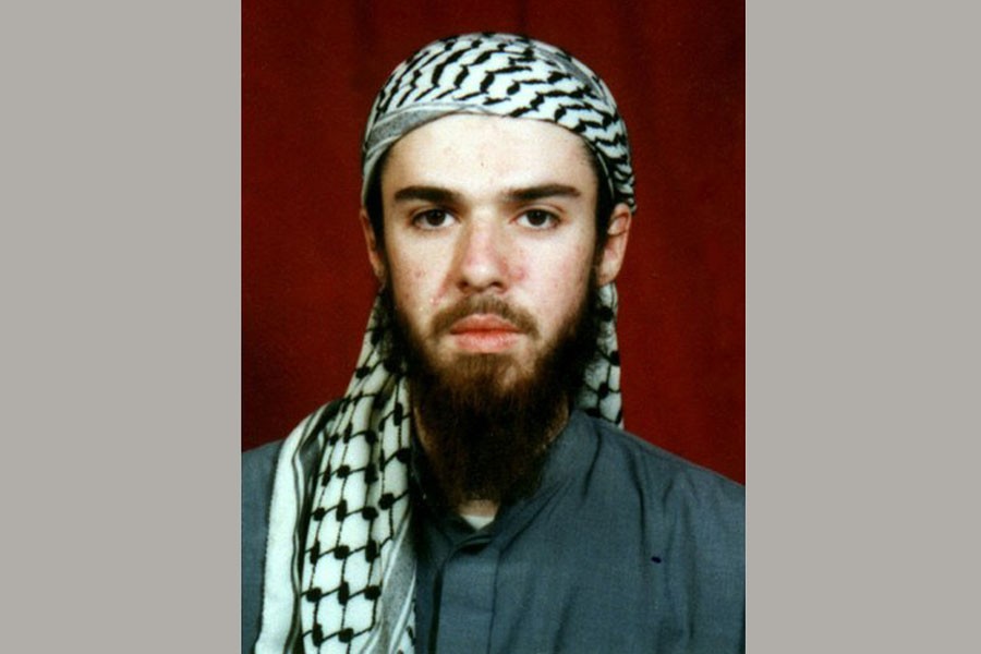 FILE - American John Walker Lindh is seen in this undated file photo obtained Tuesday, Jan. 22, 2002, from a religious school where he studied for five months in Bannu, 304 kilometers (190 miles) southwest of Islamabad, Pakistan. Lindh, the young Californian who became known as the American Taliban after he was captured by U.S. forces in the invasion of Afghanistan in late 2001, is set to go free Thursday, May 23, 2019, after nearly two decades in prison - AP Photo