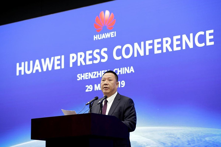 Huawei's Chief Legal Officer Song Liuping attends a news conference on Huawei’s ongoing legal action against the US government’s National Defense Authorization Act (NDAA) action at its headquarters in Shenzhen, Guangdong province, China on May 29, 2019 — Reuters photo