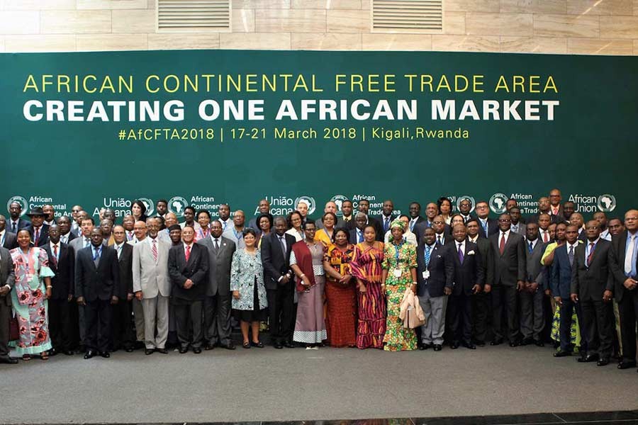 The African leaders posing for photograph during African Union (AU) Summit for the agreement to establish the African Continental Free Trade Area in Kigali, Rwanda, on March 21, 2018.  Photo: African Union
