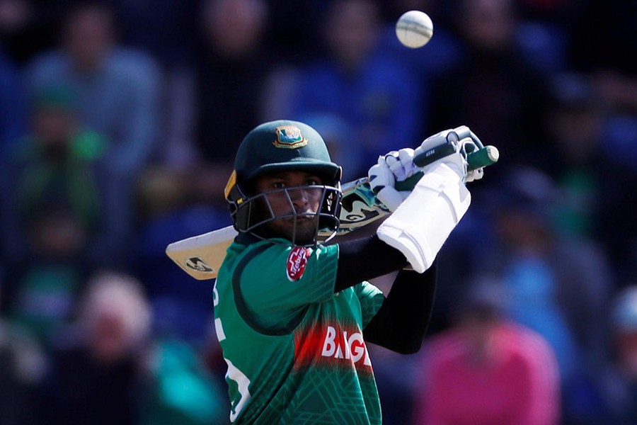 Bangladesh's Shakib Al Hasan seen in this Reuters action image