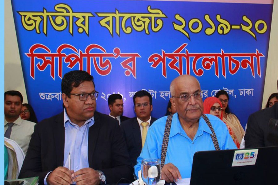 Dr Debapriya Bhattacharya giving formal reaction to the national budget at a hotel in Dhaka city’s Gulshan on Friday