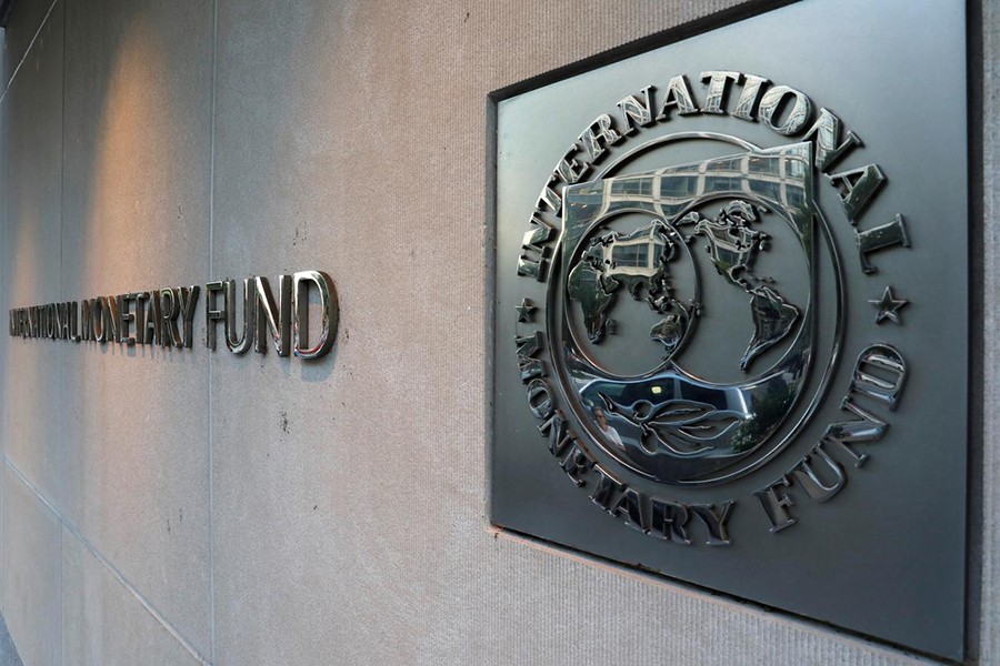 International Monetary Fund (IMF) logo is seen outside the headquarters building in Washington, US, in this undated Reuters photo