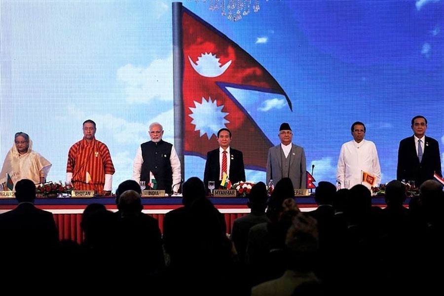 Prime Minister Sheikh Hasina with the leaders of other BIMSTEC countries at the fourth summit of the grouping in Nepal's Kathmandu on August 30, 2018. File photo: Nepal Mountain News
