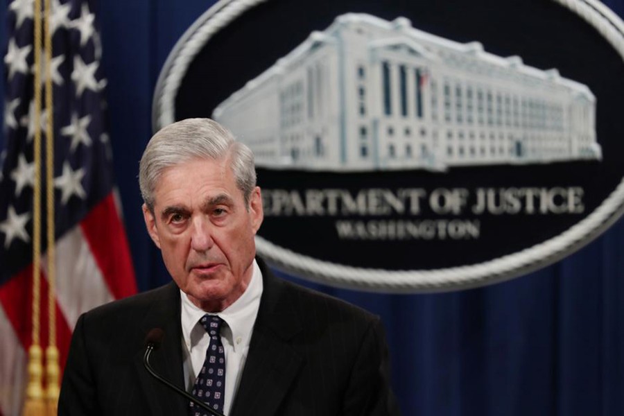 US Special Counsel Robert Mueller makes a statement on his investigation into Russian interference in the 2016 US presidential election at the Justice Department in Washington, US, on May 29, 2019 — Reuters photo