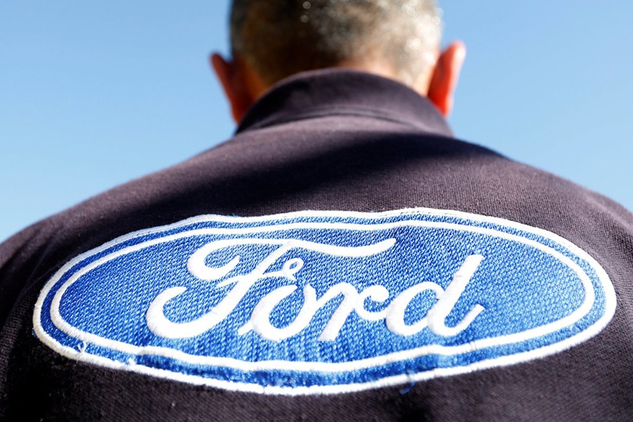 The Ford logo is seen on a t-shirt of an employee in Cuautitlan Izcalli, Mexico on January 4, 2017 — Reuters/Files