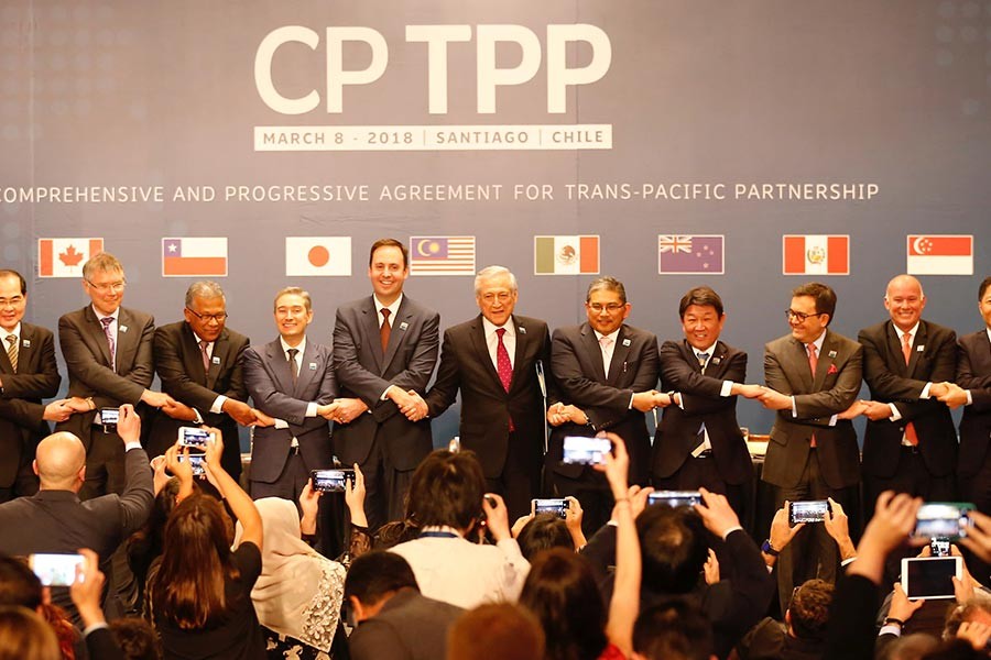 The Comprehensive and Progressive Trans-Pacific Partnership (CPTPP), the successor to the Trans-Pacific Partnership (TPP) trade pact, was signed on March 8 in Chile's capital. —Reuters file photo