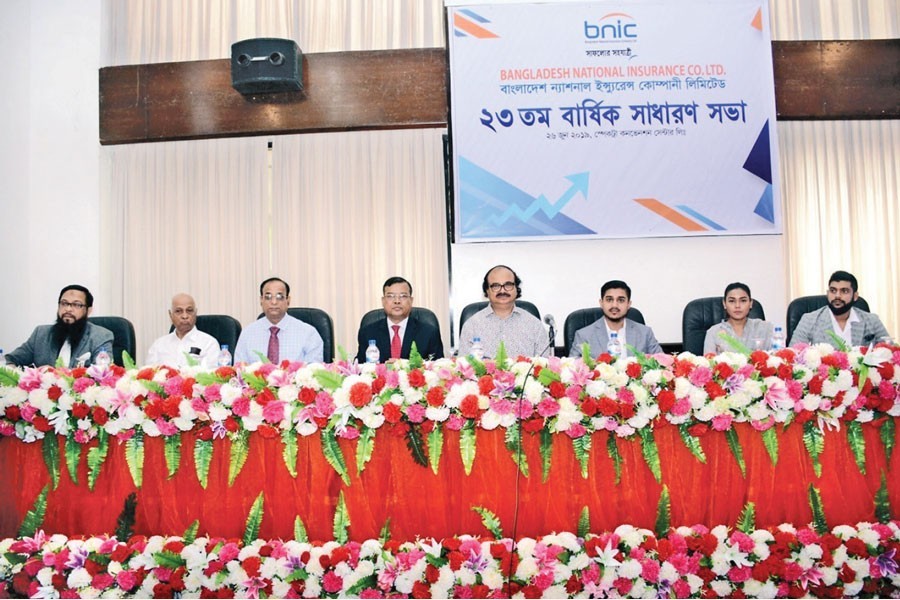 Prof Dr Mijanur Rahman, director of the Bangladesh National Insurance Company Limited, presiding over the 23rd annual general meeting (AGM) of the company