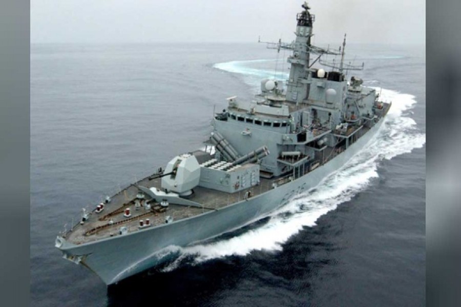 Royal Navy Type 23 frigate HMS Montrose is pictured at speed in the Mediterranean Sea during Exercise Cougar 12 October 10, 2012. Picture taken October 10, 2012. LA(PHOT) Joel Rouse/Royal Navy/Ministry of Defence/Handout via Reuters