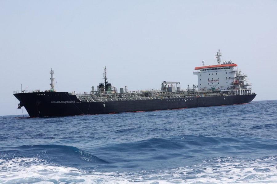 A general view of Japanese-owned Kokuka Courageous tanker off the coast of Fujairah, United Arab Emirates, June 19, 2019. Reuters/File Photo