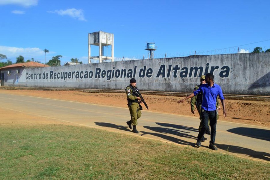Police patrol in front of a prison after a riot, in the city of Altamira, Brazil on July 29, 2019 — Reuters photo