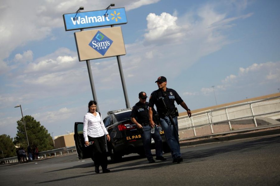 Police are seen after a mass shooting at a Walmart in El Paso, Texas, US, August 3, 2019. Reuters