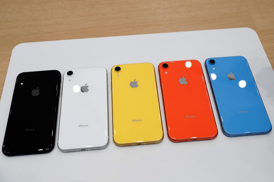 The various colors of newly released Apple iPhone XR are seen following the product launch event at the Steve Jobs Theater in Cupertino, California, US on September 12, 2018 — Reuters/Files