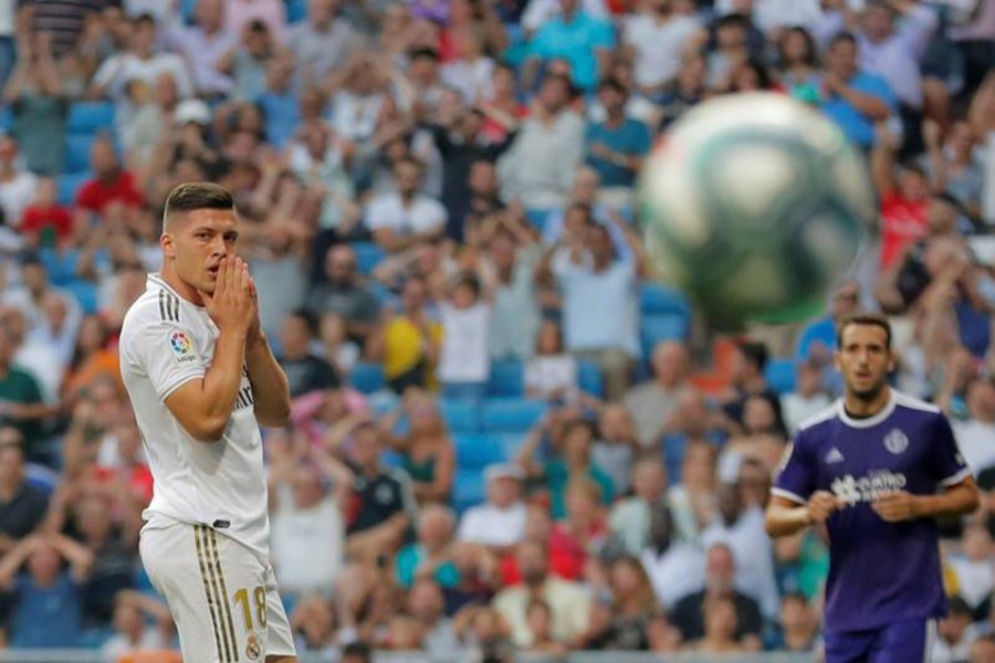 Real Madrid's Luka Jovic reacts during the clash against Valladolid — Reuters photo