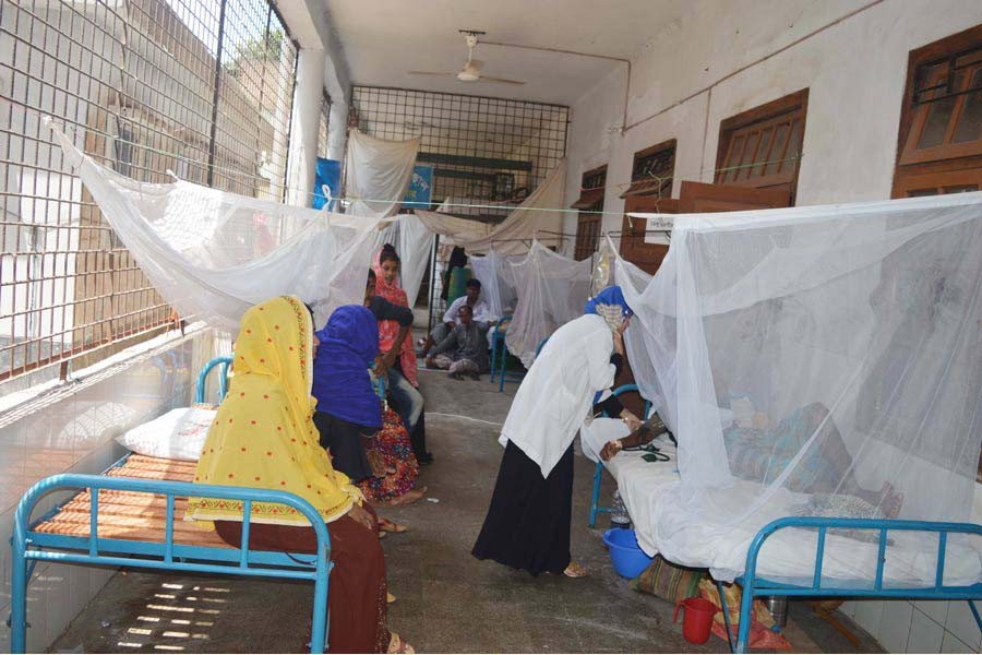 A view of the Dengue Ward at the Magura 250-bed Hospital -	 	— FE Photo