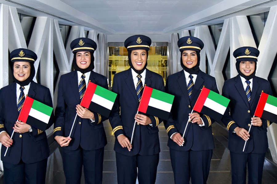 Emirates’ first officers Hanan Mohamed, Bakhita AlMheiri, Ayesha Yousuf, Nouf Omar and Maryam Bin Ismail took part in operation of flights to five continents on the same day—on August 27-- from Dubai to mark the Emirati Women’s Day (August 28)  