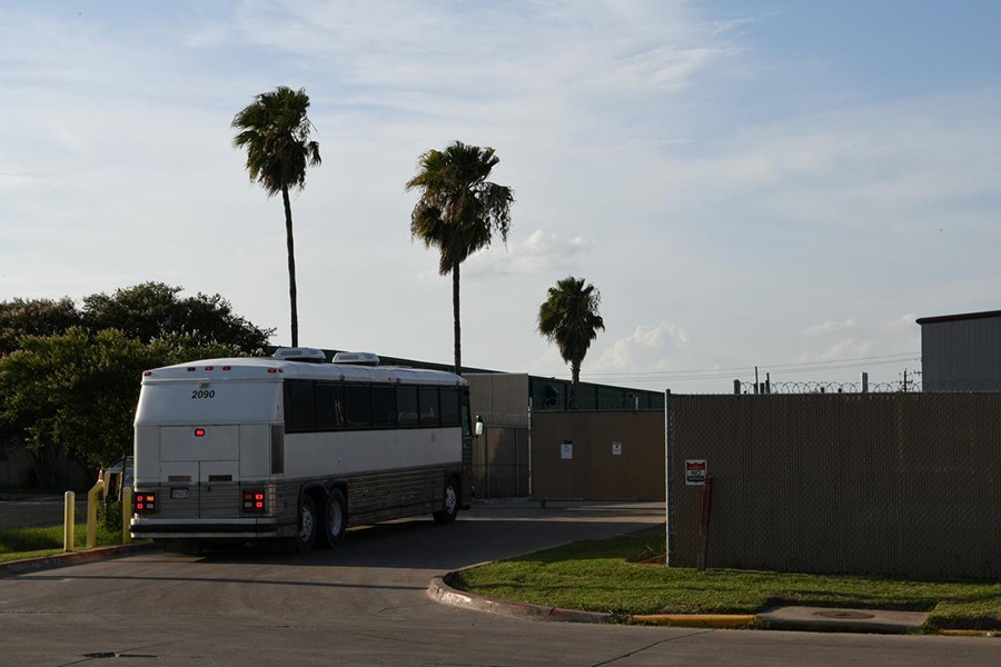 A migrant transport bus pulls into the US Border Patrol Central Processing Center known as "Ursula" in McAllen, Texas, US on June 27, 2019 — Reuters photo