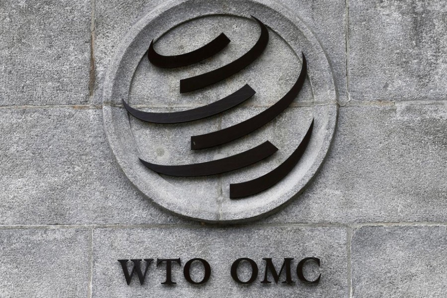 A World Trade Organization (WTO) logo is pictured on their headquarters in Geneva, Switzerland, June 3, 2016. Reuters/Files