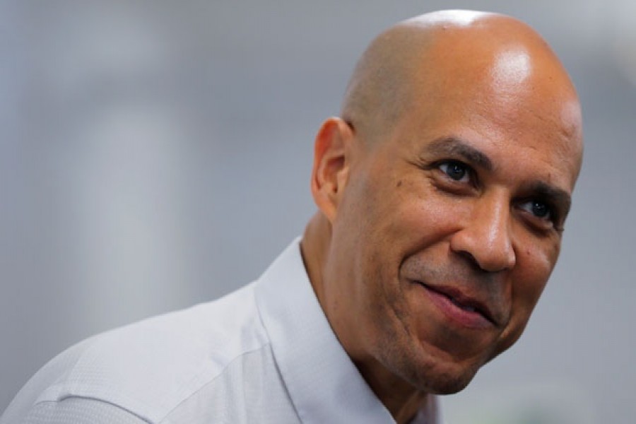 Democratic 2020 US presidential candidate and US Senator Cory Booker (D-NJ) speaks before campaigning door-to-door in Manchester, New Hampshire US in this file photo. REUTERS