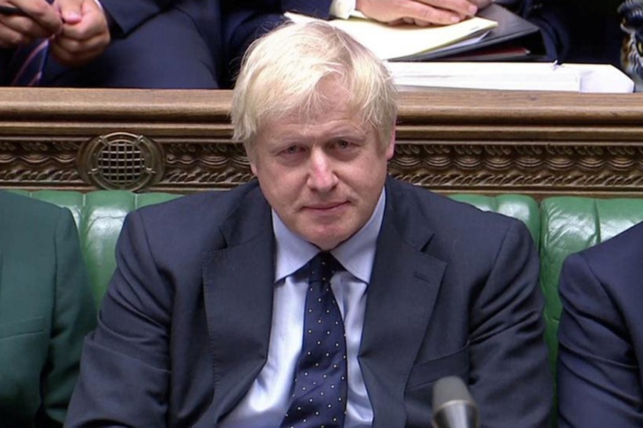 Britain's Prime Minister Boris Johnson speaks in Parliament in London, Britain on September 3, 2019 in this screen grab taken from video — Parliament TV via Reuters