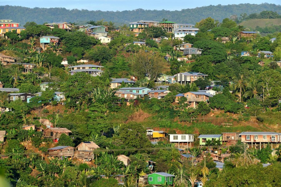 Houses are seen in Honiara in the Solomon Islands, June 3, 2019. Picture taken June 3, 2019. AAP Image/Darren England/via REUTERS