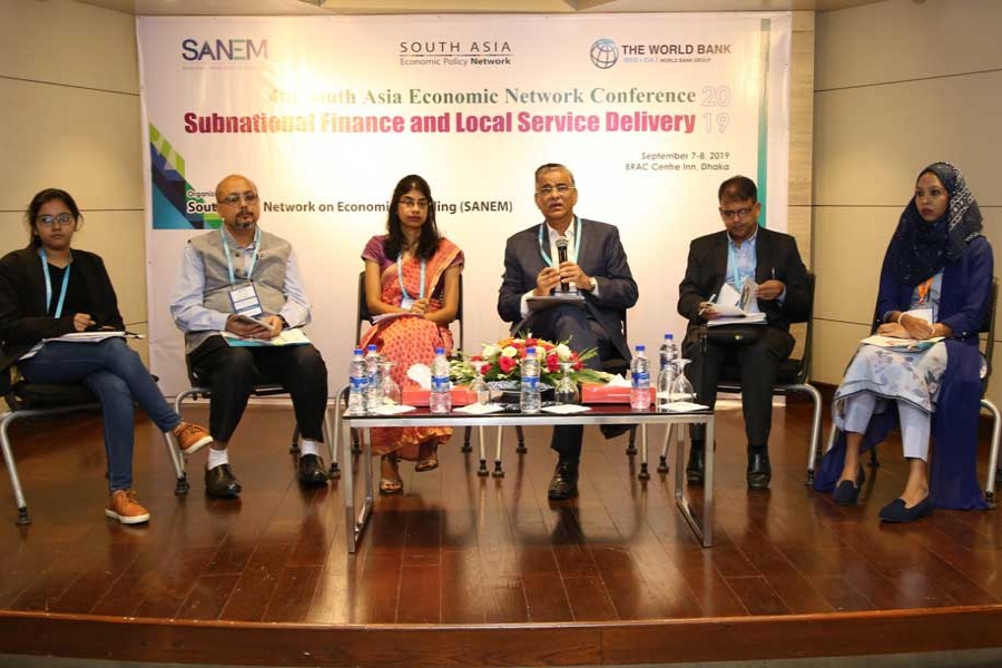 Speakers at the concluding ceremony of the 4th South Asia Economic Network Conference, held in the capital on Sunday.