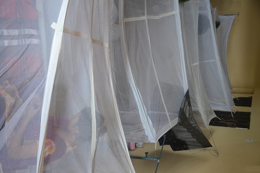 Mosquito nets have been put up for dengue patients at a special ward recently opened at the 4th floor of Khulna Medical College Hospital — Focus Bangla/Files