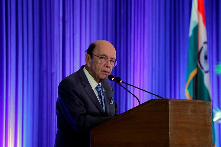 US Commerce Secretary Wilbur Ross addresses a gathering at the Trade Winds Indo-Pacific Trade Mission and Business Forum in New Delhi, India, May 7, 2019. Reuters/File Photo