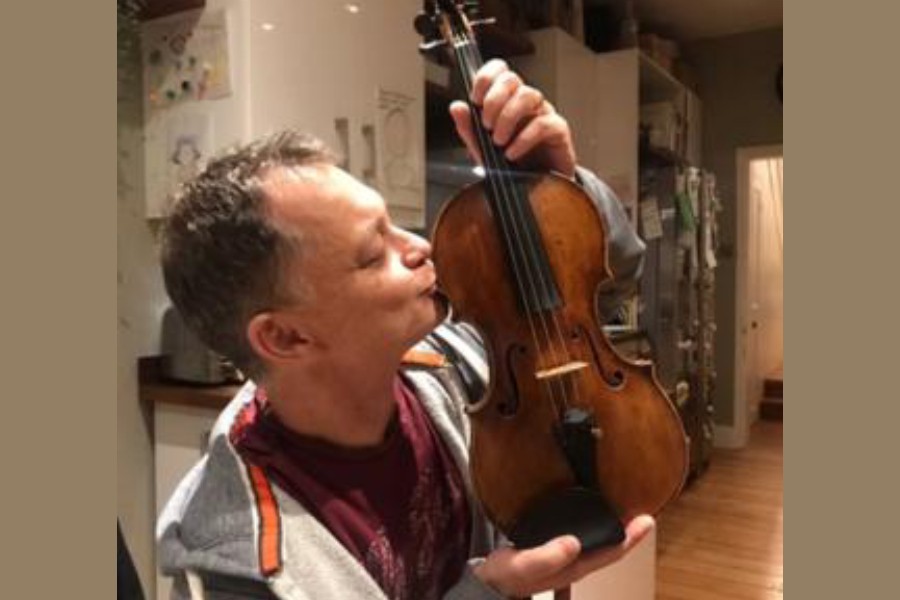 Stephen Morris was handed back his violin in a Waitrose car park - Photo courtesy: STEPHEN MORRIS