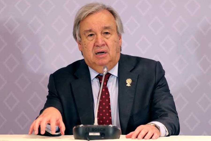 United Nations Secretary-General Antonio Guterres speaks during a press conference at the ASEAN summit in Nonthaburi, Thailand, November 3, 2019.