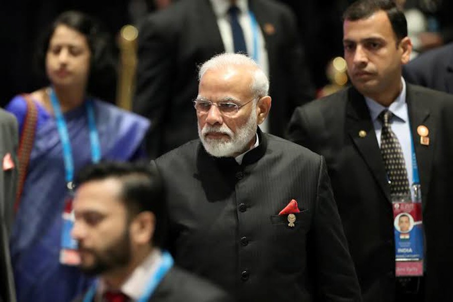 India's Prime Minister Narendra Modi arrives for a special lunch on sustainable development on the sidelines of the ASEAN summit in Bangkok, Thailand, November 4, 2019. Reuters