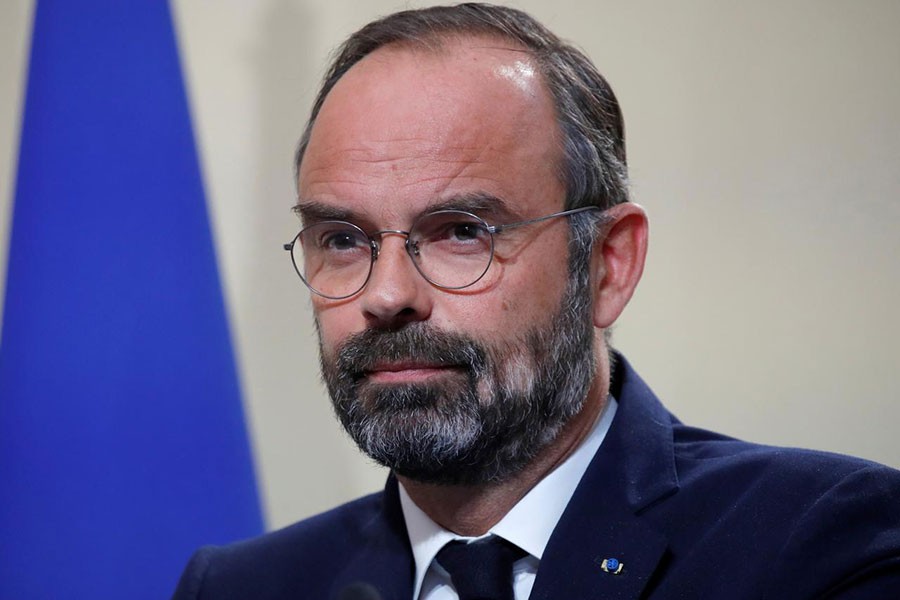 French Prime Minister Edouard Philippe addressing a news conference on immigration at the Hotel Matignon in Paris on Wednesday. -Reuters Photo