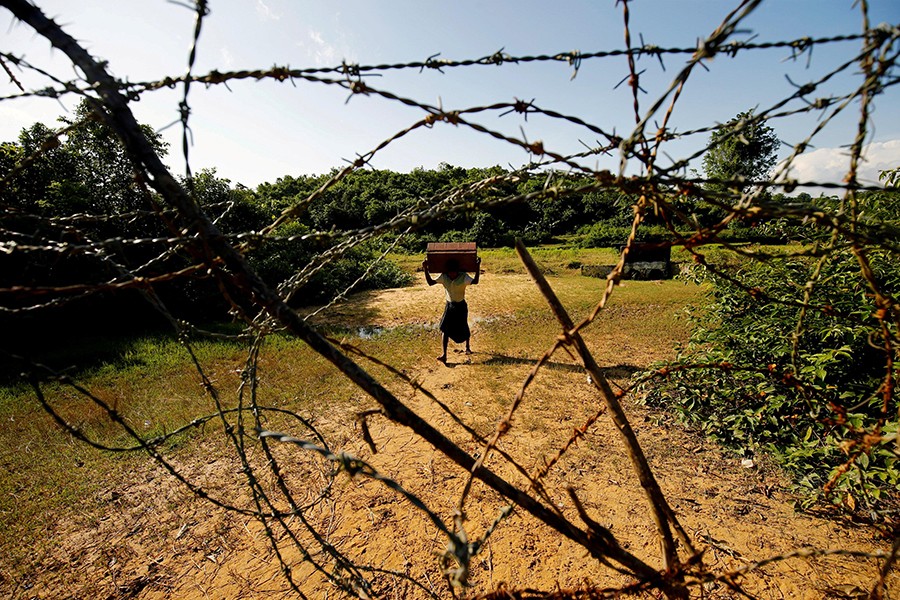 The Bangladesh-Myanmar border in Bandarban seen in this undated Reuters photo