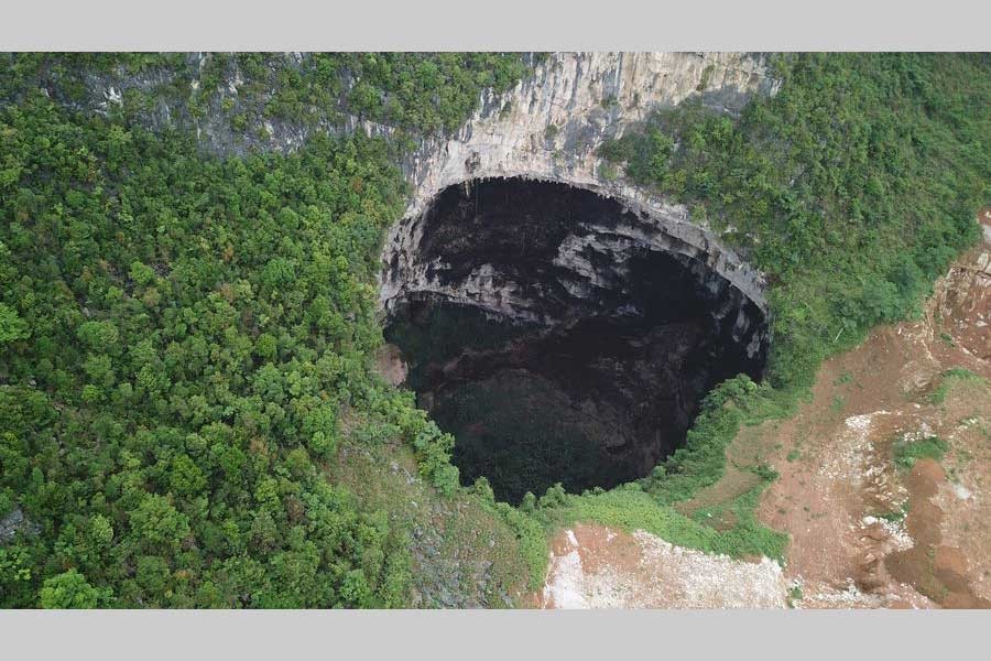 Scientists discover giant karst sinkhole cluster in China