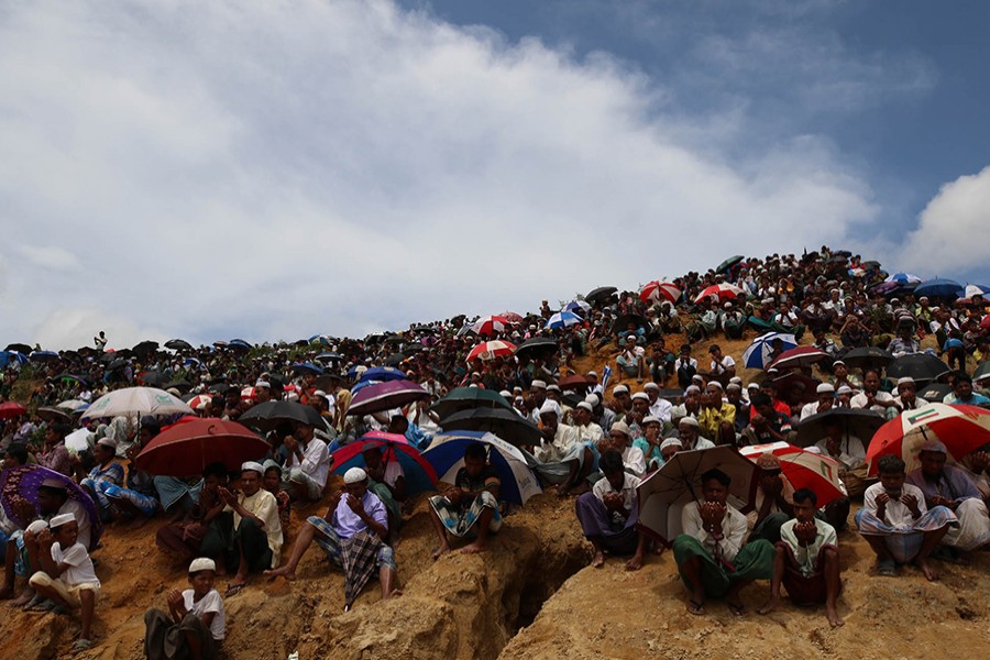 A rally of Rohingya people marking the second anniversary of the exodus held at the Kutupalong camp in Cox’s Bazar on August 25 last — Focus Bangla/Files