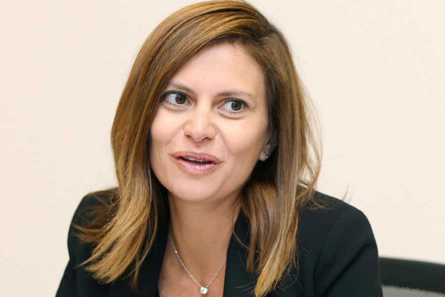 A file photo showing Lebanese Minister of Energy and Water, Nada Boustani Khoury at her office in Beirut, Lebanon  	— Reuters