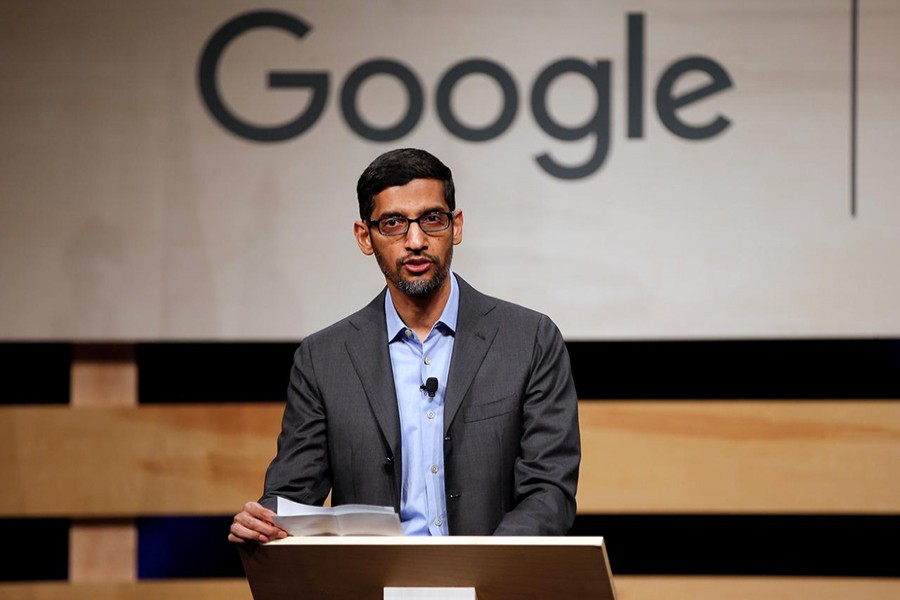 Google CEO Sundar Pichai speaks during signing ceremony committing Google to help expand information technology education at El Centro College in Dallas, Texas, US on October 3, 2019 — Reuters/Files
