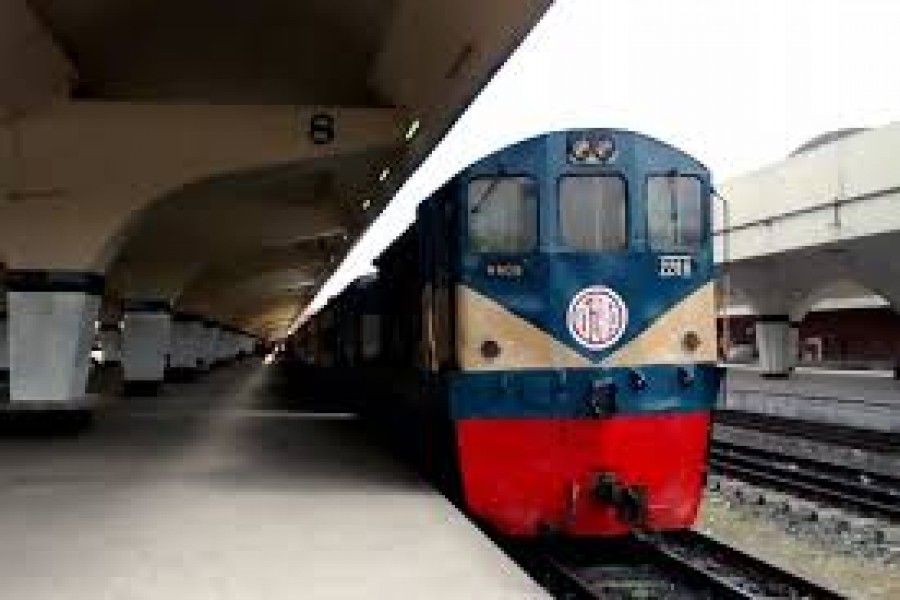 An inside view of the Kamalapur Railway Station in Dhaka city