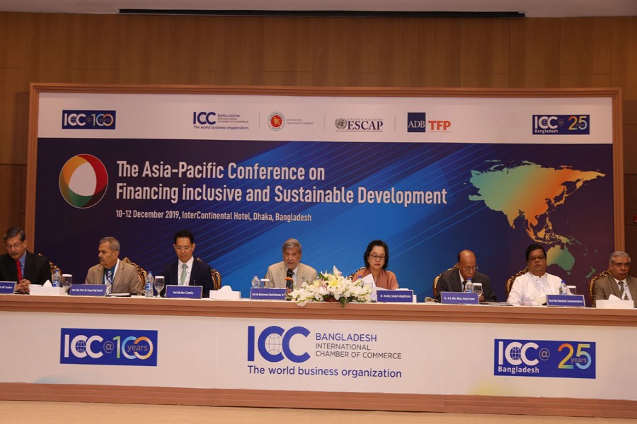 Speakers at a ministerial plenary session titled ‘Inclusive Financing for SDGs in Asia and the Pacific’ at a city hotel on Wednesday