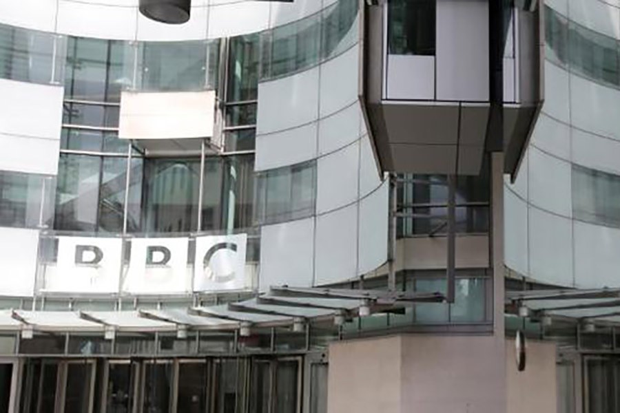 The main entrance to the BBC headquarters and studios is seen in Portland Place, London, Britain. -Reuters file photo